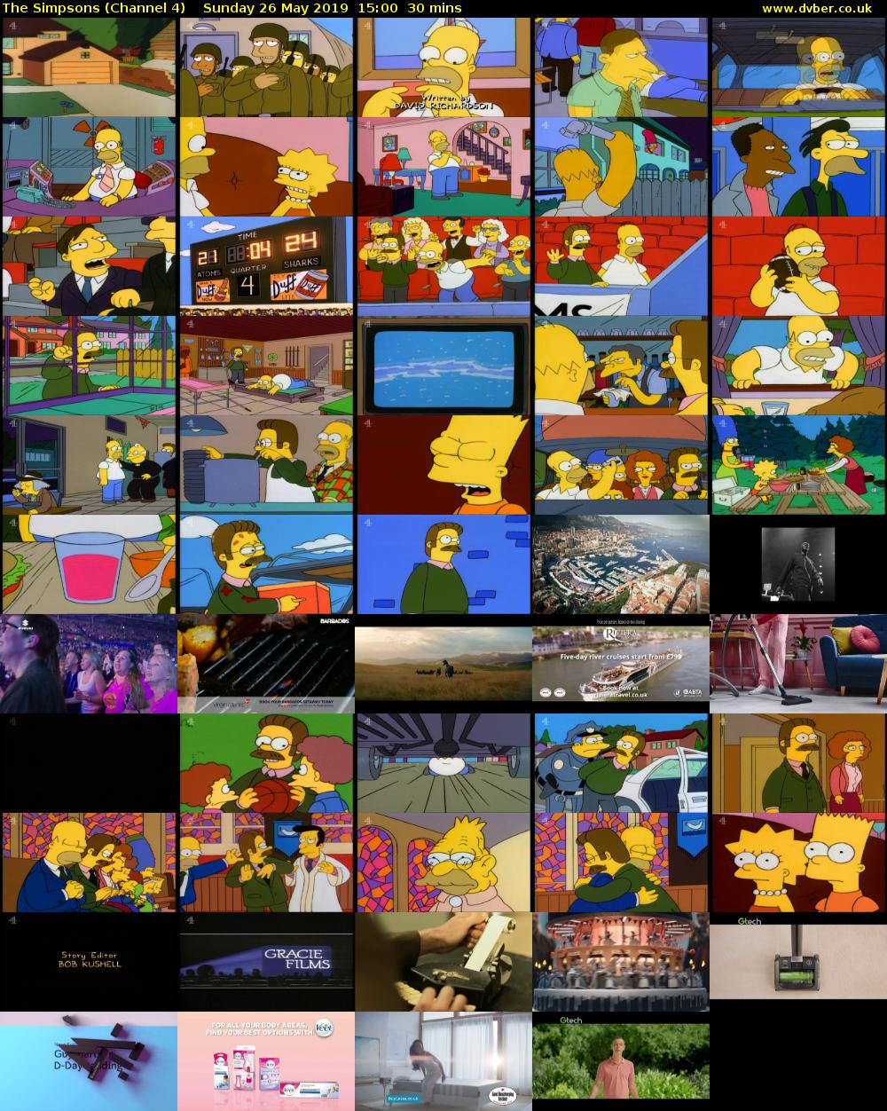 The Simpsons (Channel 4) Sunday 26 May 2019 15:00 - 15:30