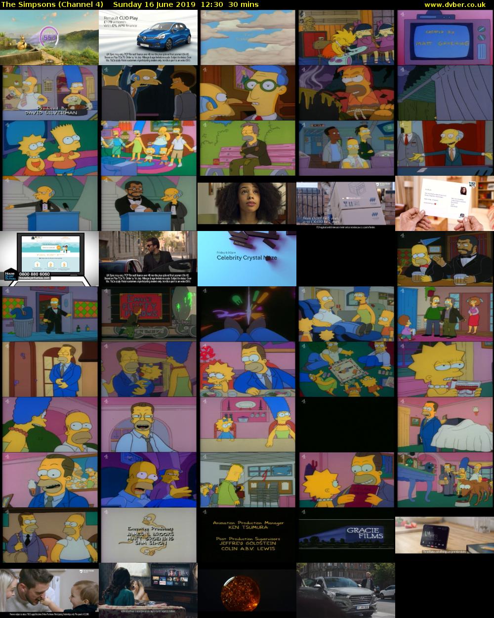 The Simpsons (Channel 4) Sunday 16 June 2019 12:30 - 13:00