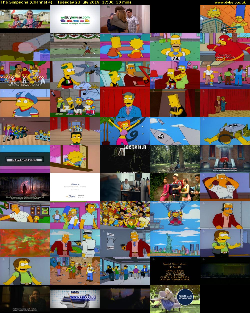 The Simpsons (Channel 4) Tuesday 23 July 2019 17:30 - 18:00
