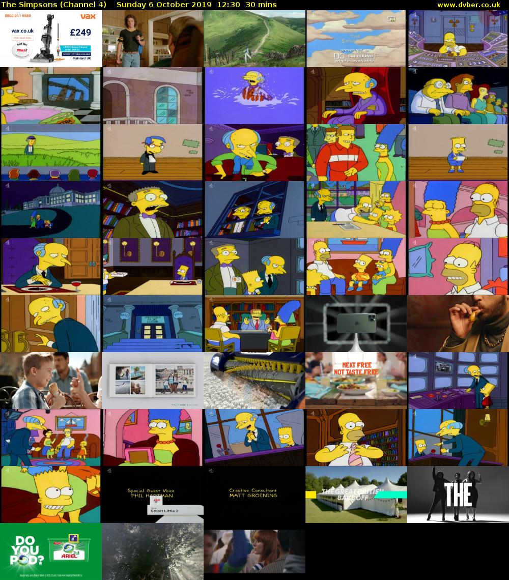 The Simpsons (Channel 4) Sunday 6 October 2019 12:30 - 13:00