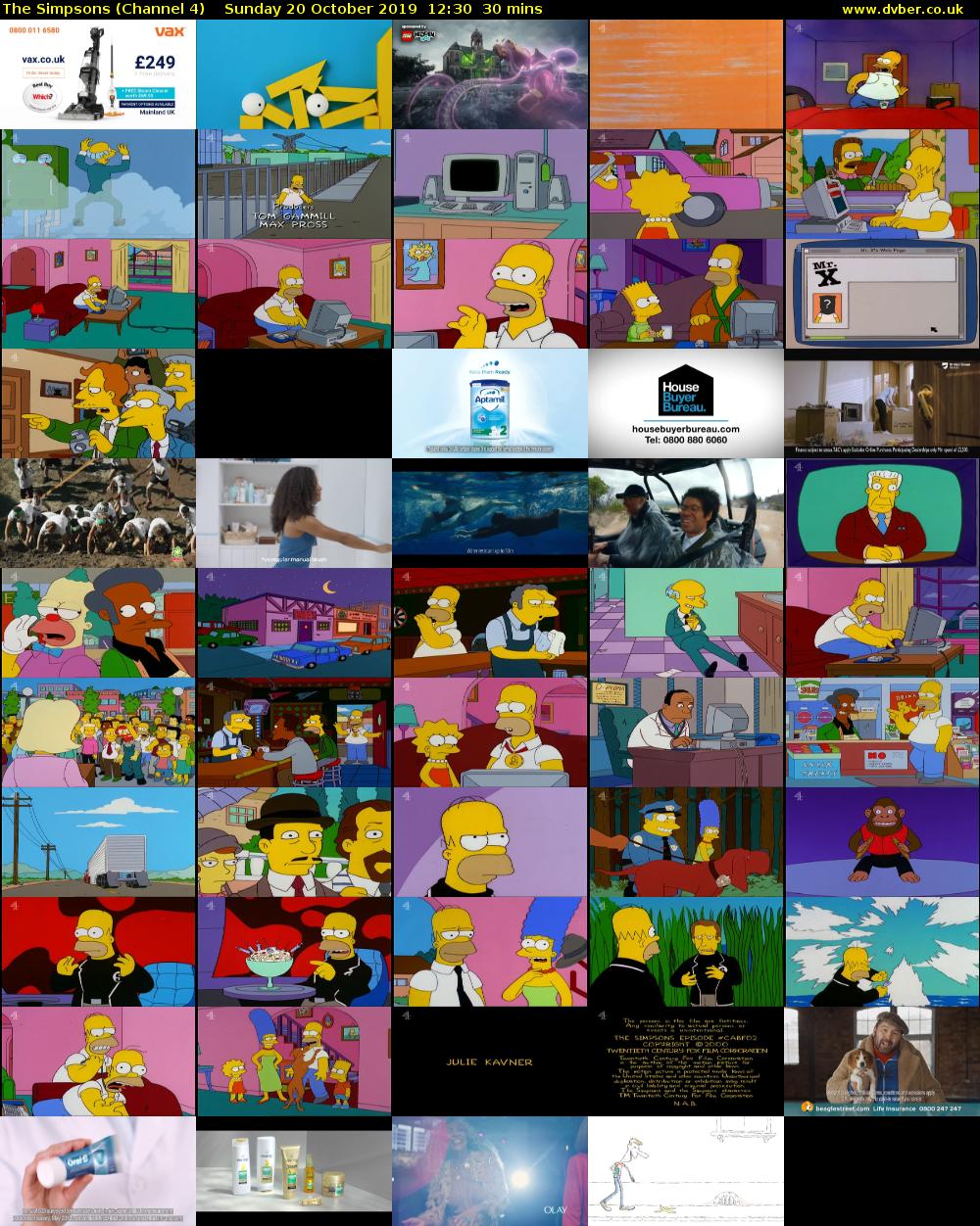 The Simpsons (Channel 4) Sunday 20 October 2019 12:30 - 13:00