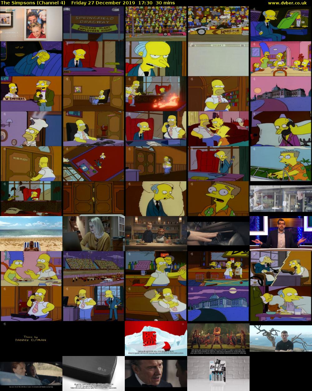 The Simpsons (Channel 4) Friday 27 December 2019 17:30 - 18:00