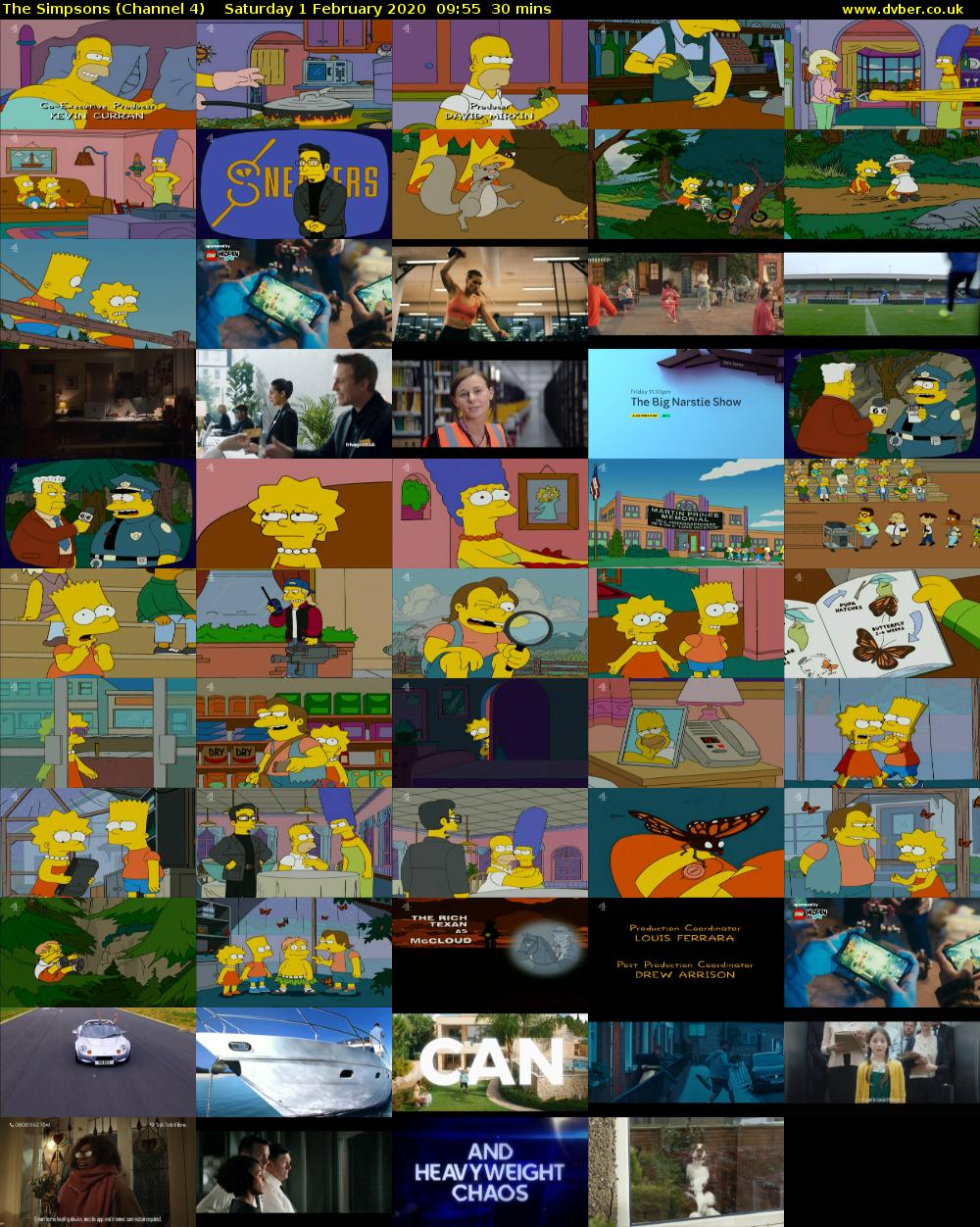 The Simpsons (Channel 4) Saturday 1 February 2020 09:55 - 10:25