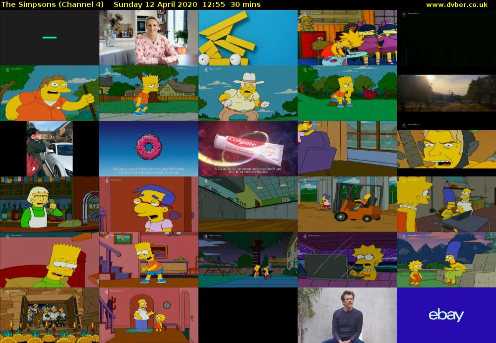 The Simpsons (Channel 4) Sunday 12 April 2020 12:55 - 13:25