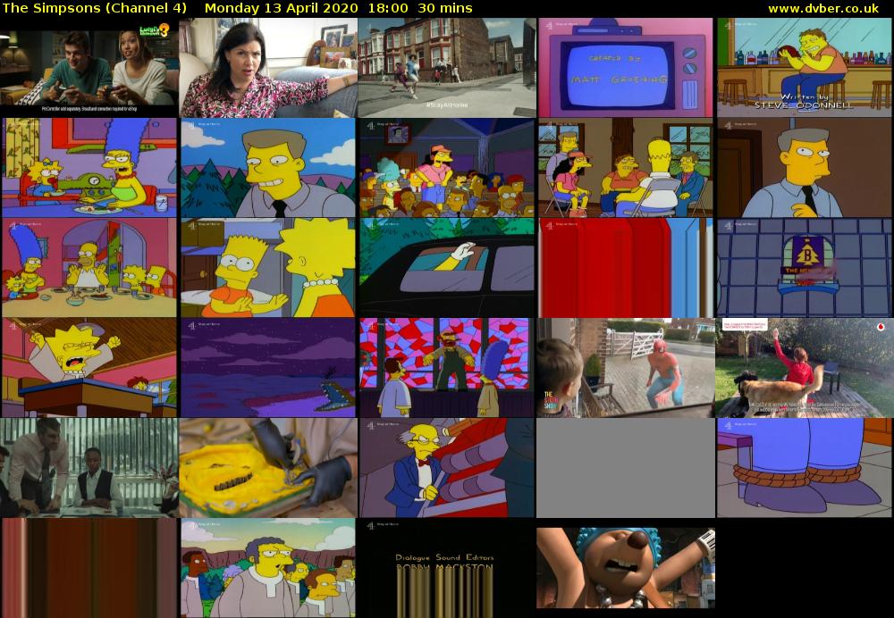 The Simpsons (Channel 4) Monday 13 April 2020 18:00 - 18:30