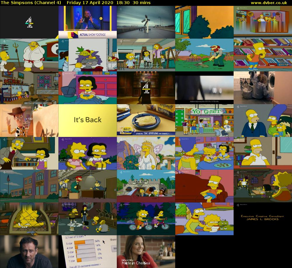 The Simpsons (Channel 4) Friday 17 April 2020 18:30 - 19:00