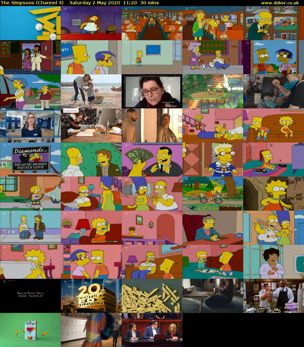 The Simpsons (Channel 4) Saturday 2 May 2020 11:20 - 11:50