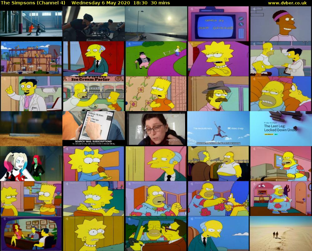 The Simpsons (Channel 4) Wednesday 6 May 2020 18:30 - 19:00