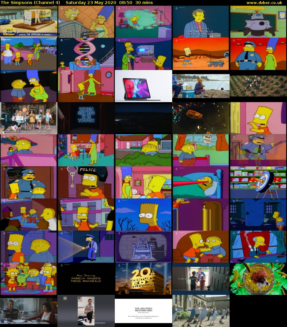 The Simpsons (Channel 4) Saturday 23 May 2020 08:50 - 09:20