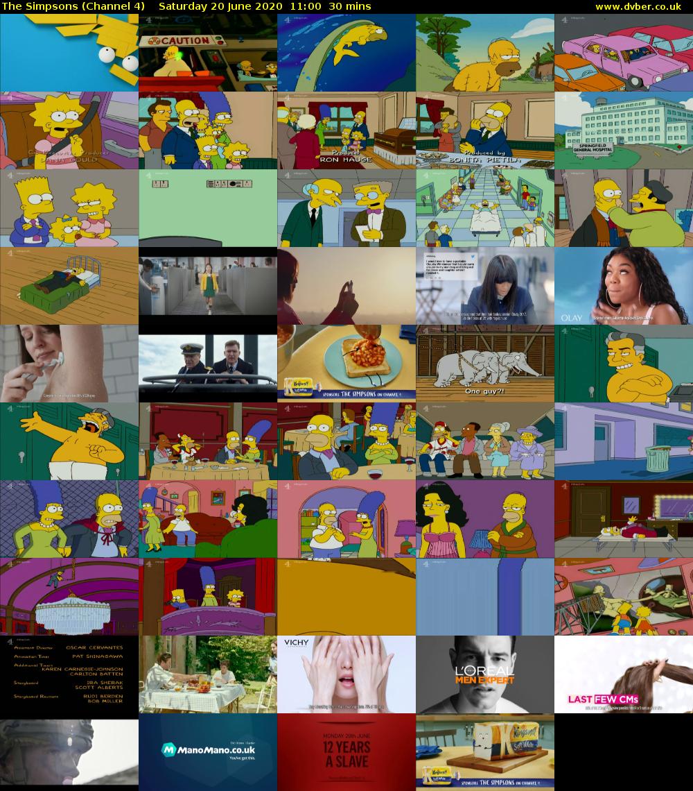 The Simpsons (Channel 4) Saturday 20 June 2020 11:00 - 11:30