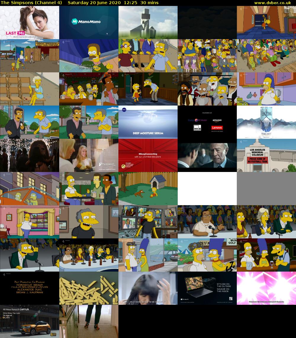 The Simpsons (Channel 4) Saturday 20 June 2020 12:25 - 12:55