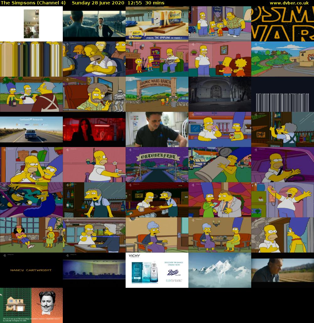 The Simpsons (Channel 4) Sunday 28 June 2020 12:55 - 13:25