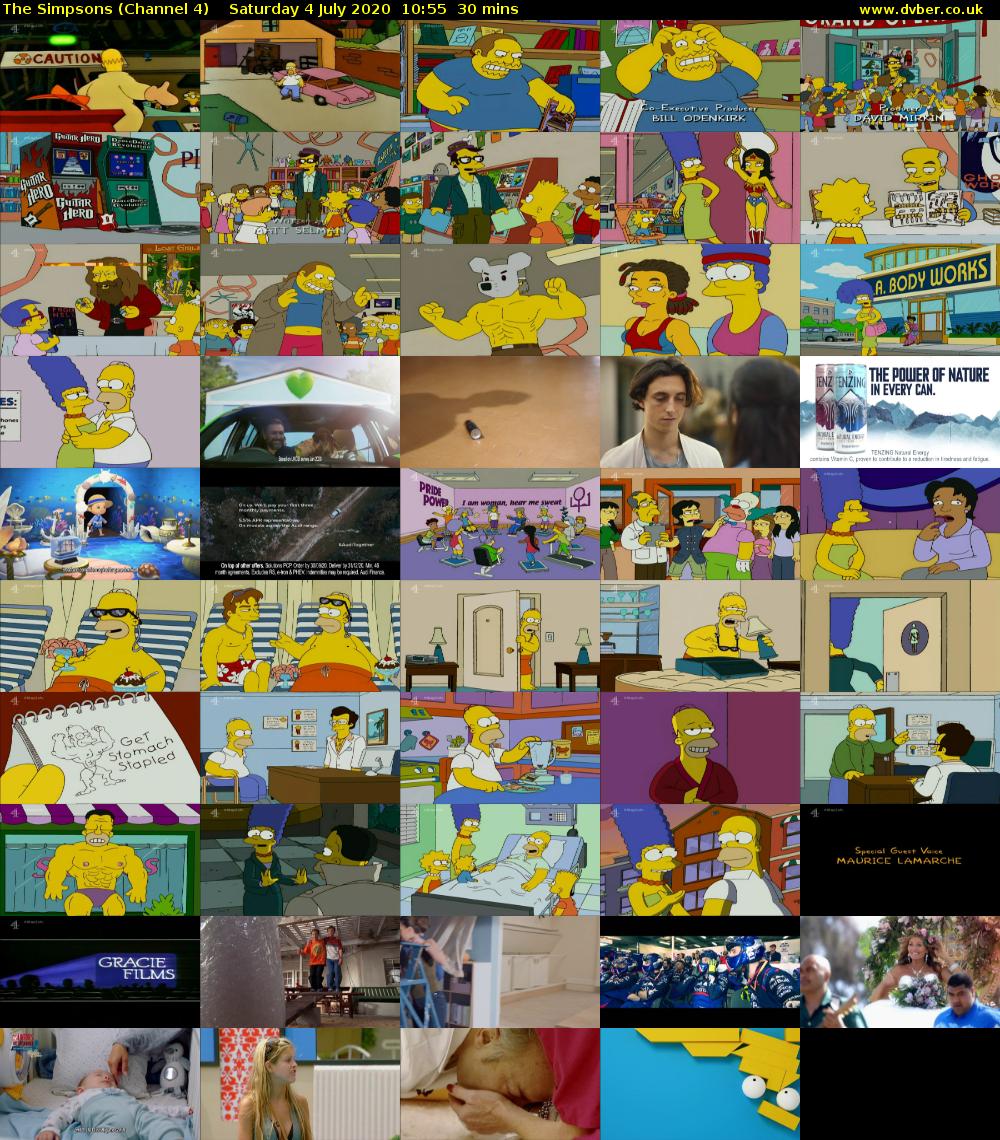 The Simpsons (Channel 4) Saturday 4 July 2020 10:55 - 11:25