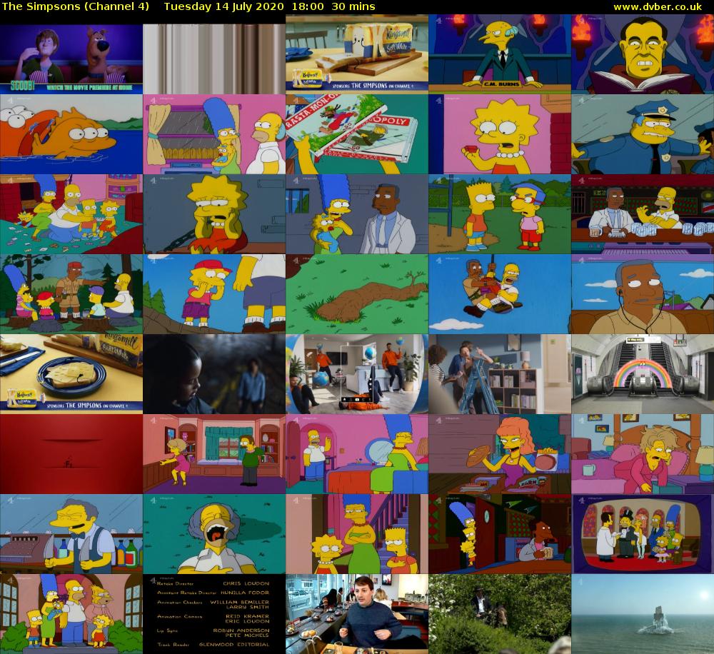 The Simpsons (Channel 4) Tuesday 14 July 2020 18:00 - 18:30