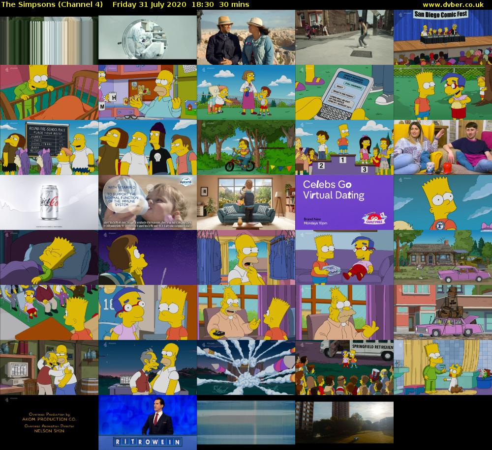 The Simpsons (Channel 4) Friday 31 July 2020 18:30 - 19:00