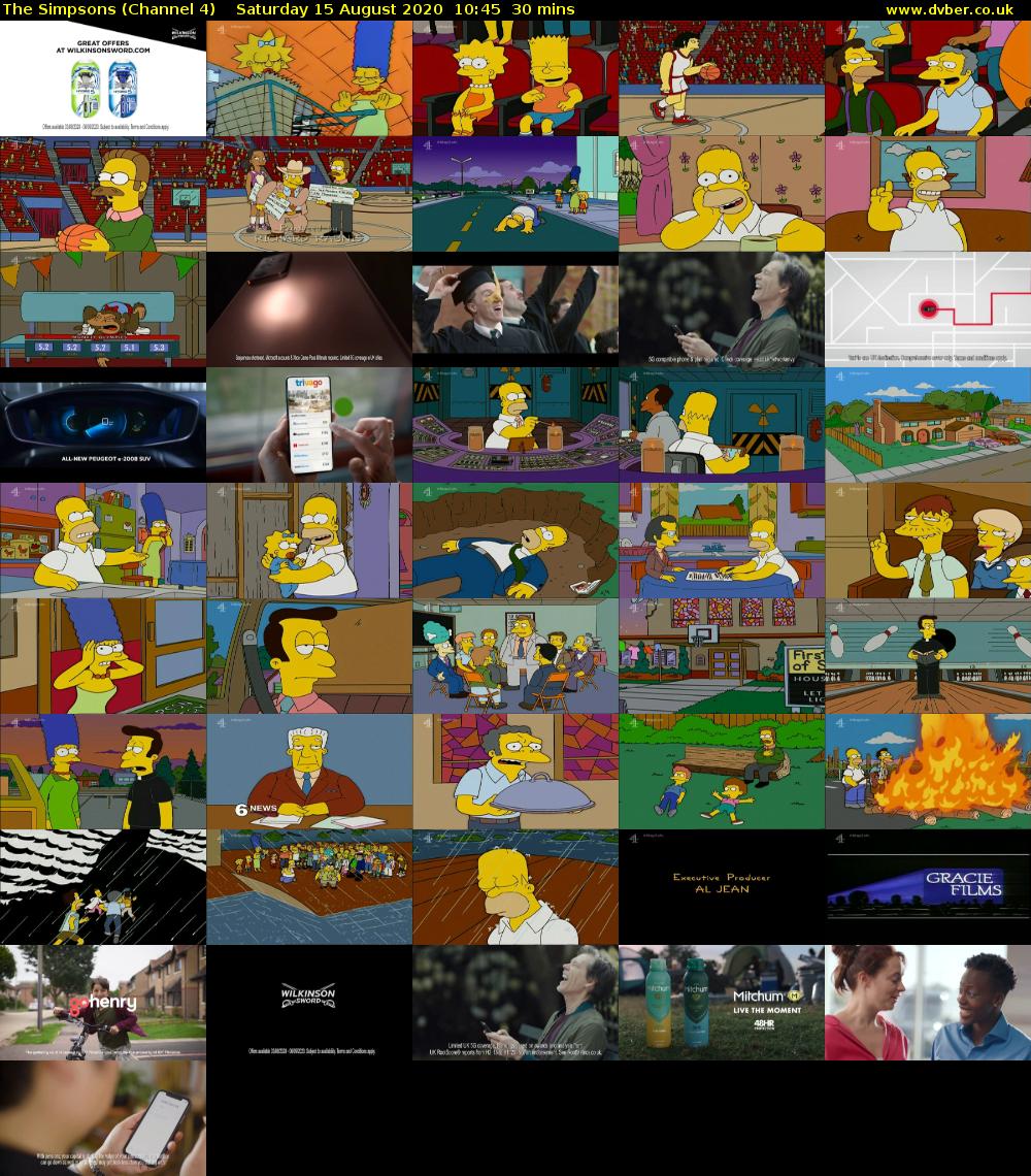 The Simpsons (Channel 4) Saturday 15 August 2020 10:45 - 11:15
