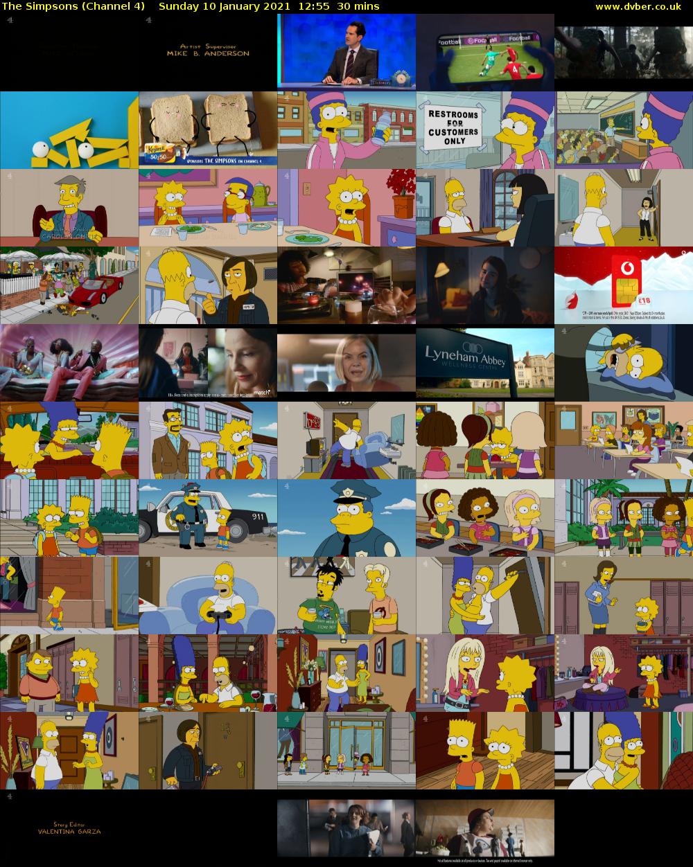 The Simpsons (Channel 4) Sunday 10 January 2021 12:55 - 13:25