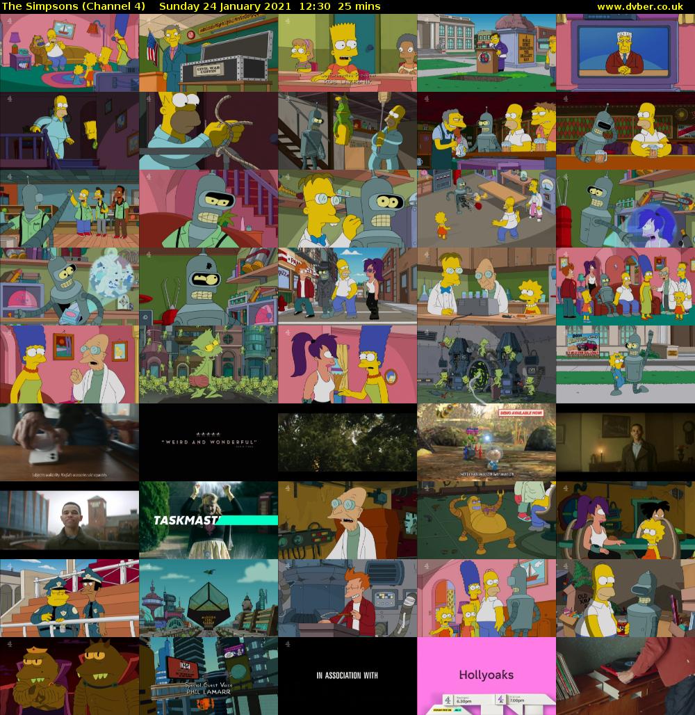 The Simpsons (Channel 4) Sunday 24 January 2021 12:30 - 12:55