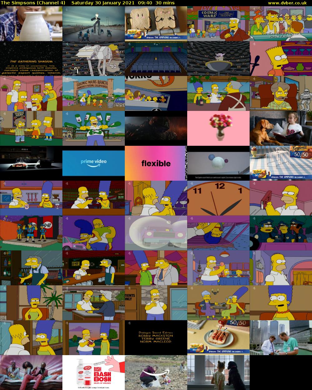 The Simpsons (Channel 4) Saturday 30 January 2021 09:40 - 10:10