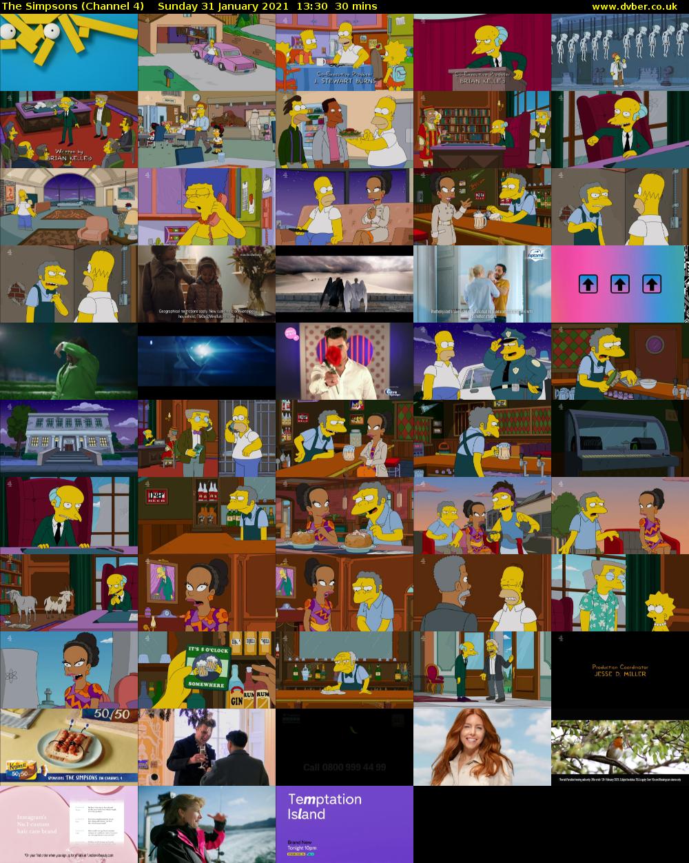 The Simpsons (Channel 4) Sunday 31 January 2021 13:30 - 14:00