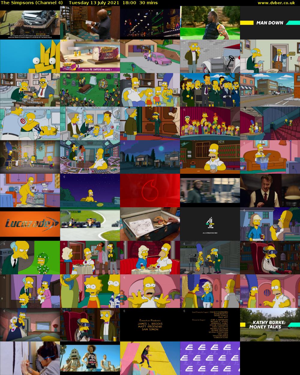 The Simpsons (Channel 4) Tuesday 13 July 2021 18:00 - 18:30