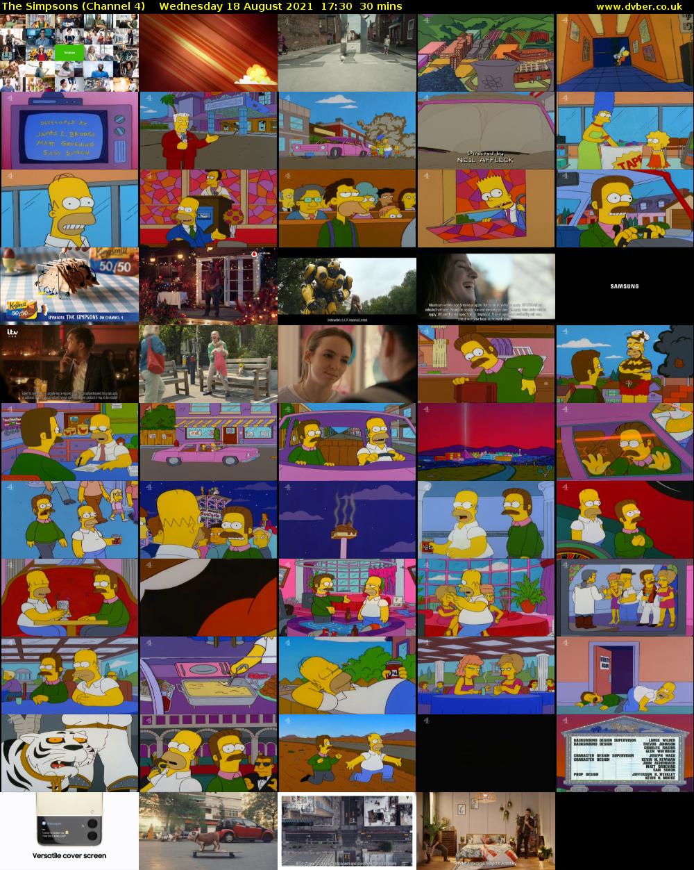 The Simpsons (Channel 4) Wednesday 18 August 2021 17:30 - 18:00