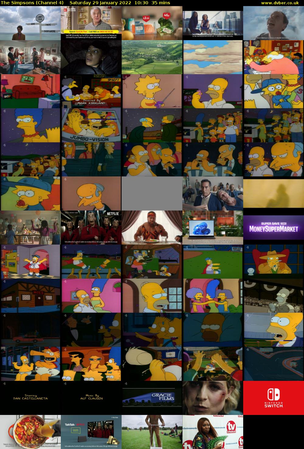 The Simpsons (Channel 4) Saturday 29 January 2022 10:30 - 11:05