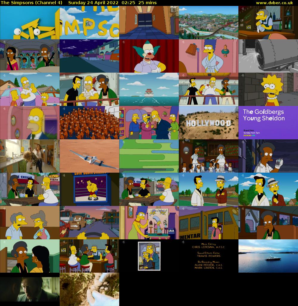 The Simpsons (Channel 4) Sunday 24 April 2022 02:25 - 02:50