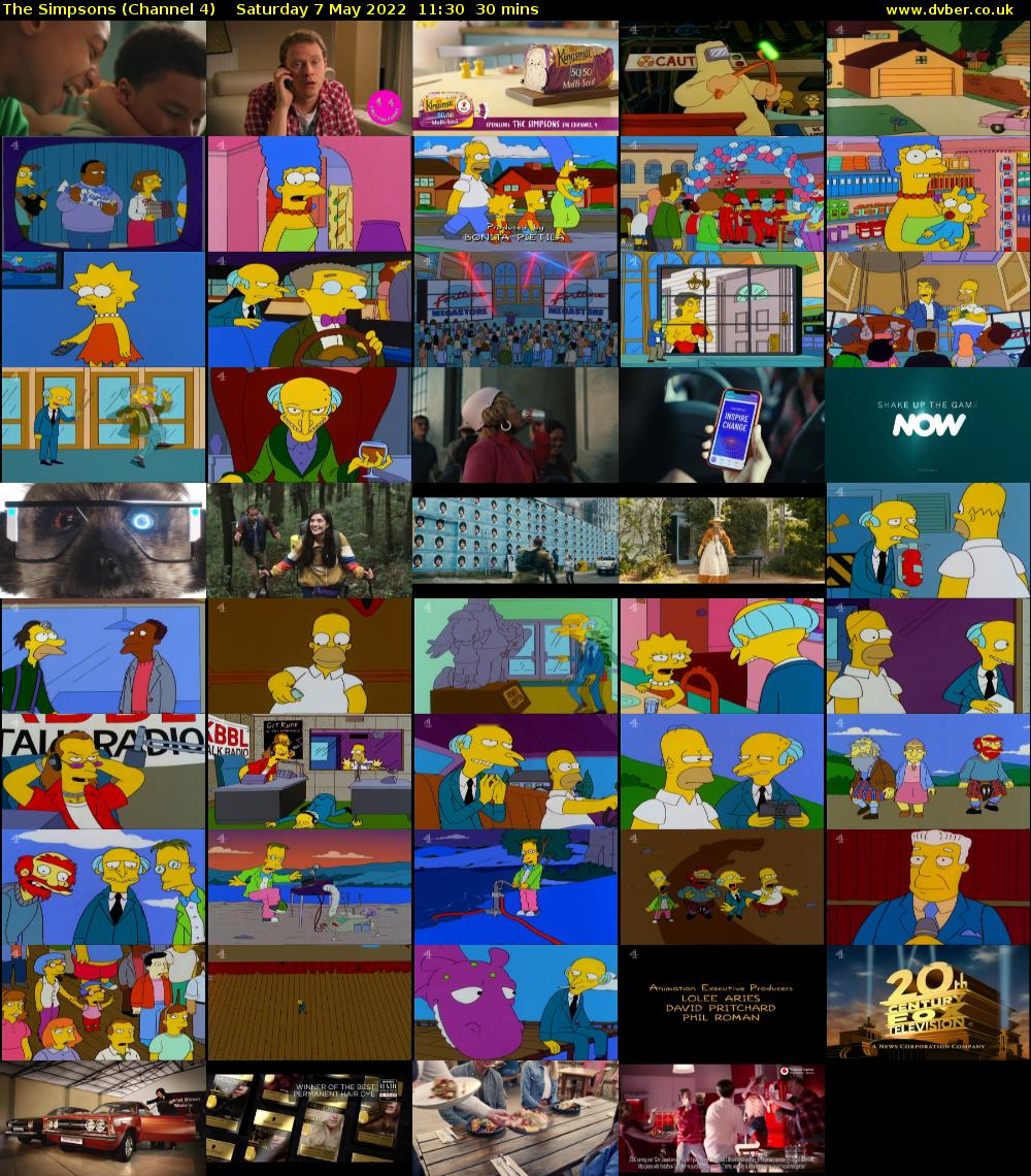 The Simpsons (Channel 4) Saturday 7 May 2022 11:30 - 12:00