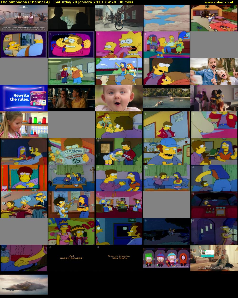 The Simpsons (Channel 4) Saturday 28 January 2023 09:20 - 09:50