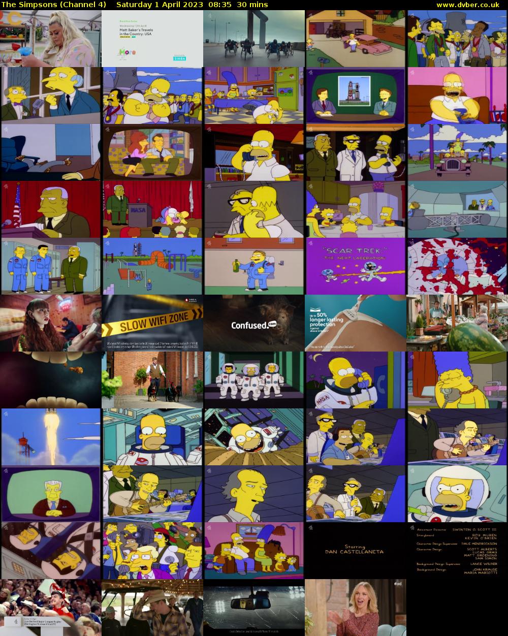 The Simpsons (Channel 4) Saturday 1 April 2023 08:35 - 09:05