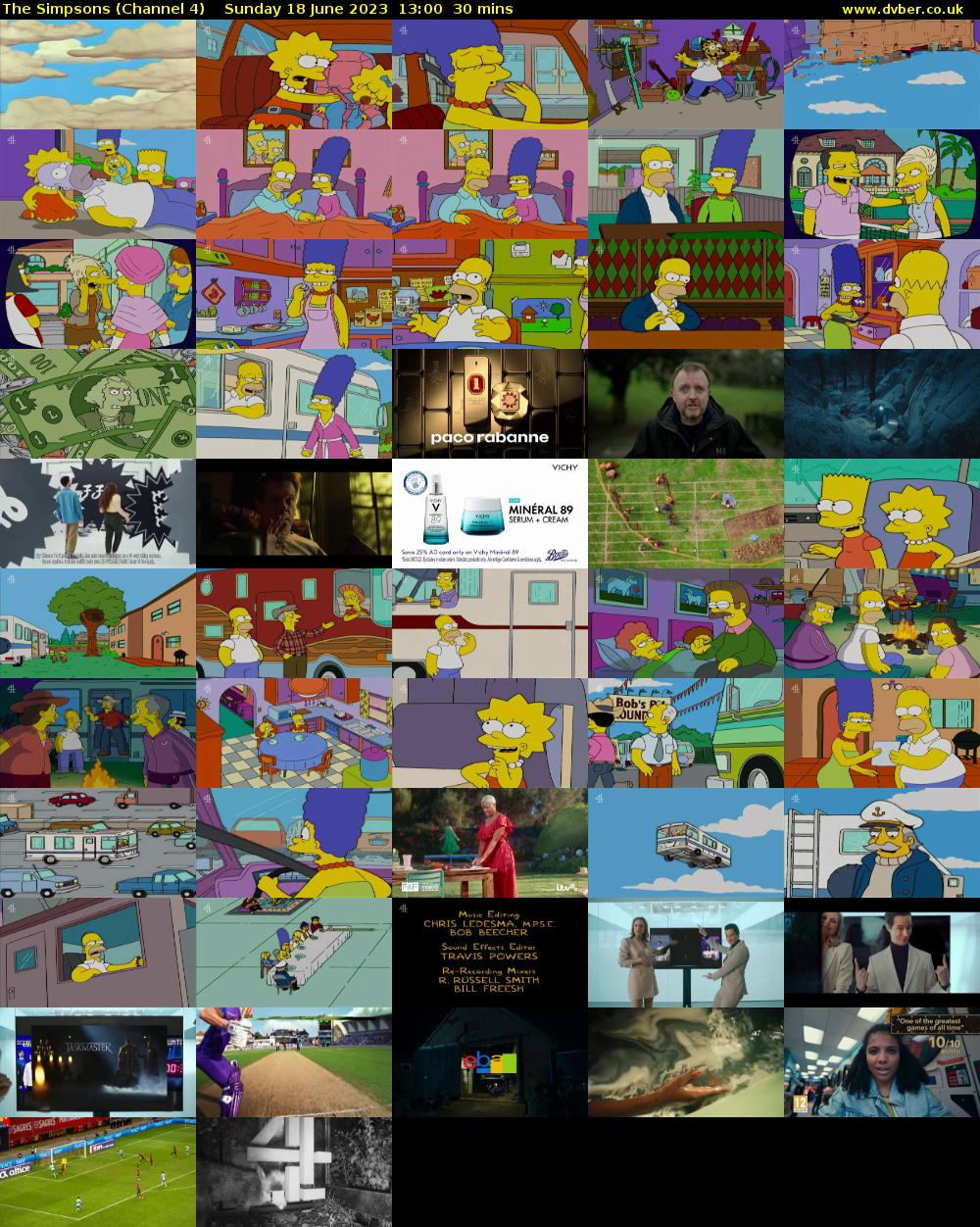 The Simpsons (Channel 4) Sunday 18 June 2023 13:00 - 13:30