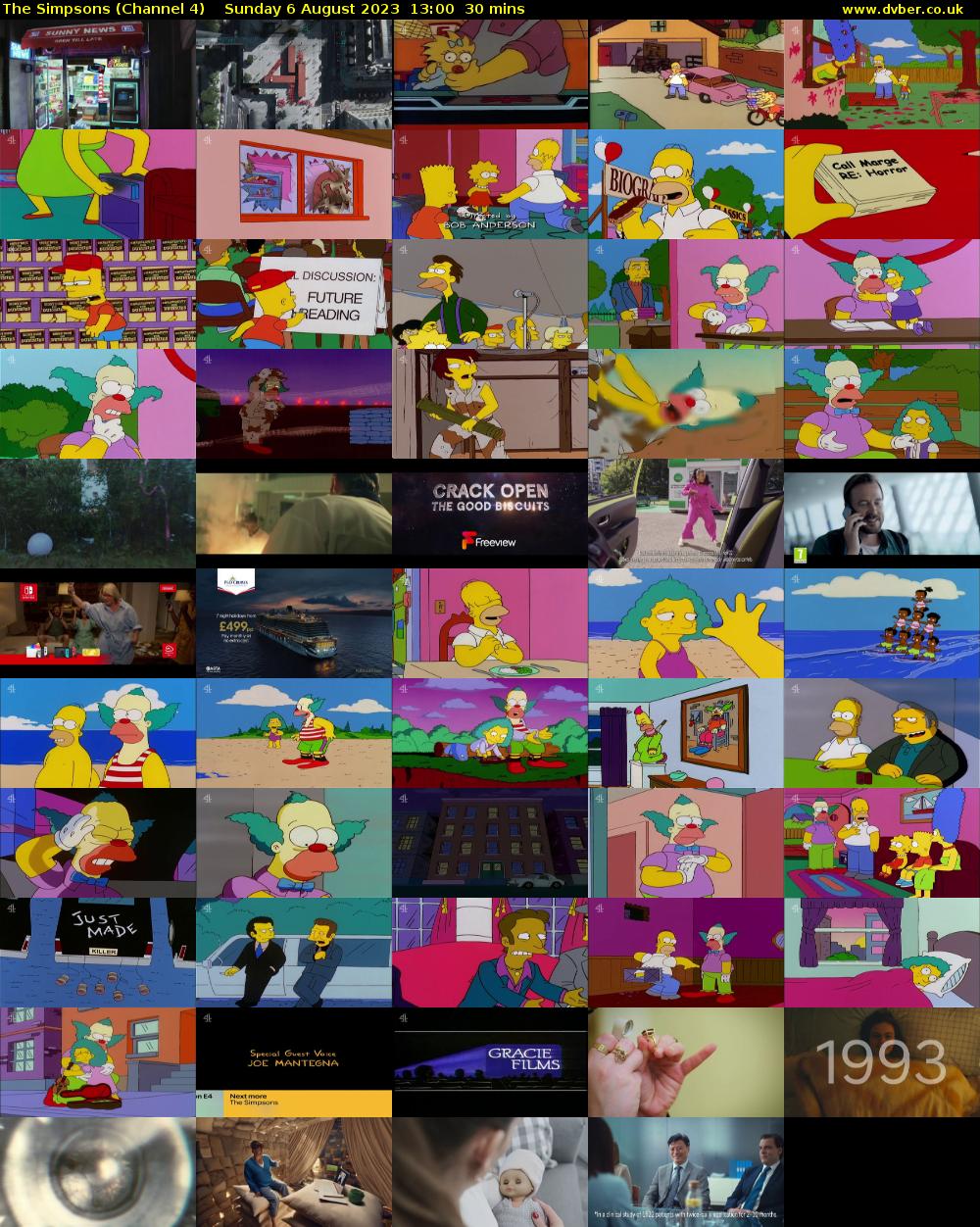 The Simpsons (Channel 4) Sunday 6 August 2023 13:00 - 13:30