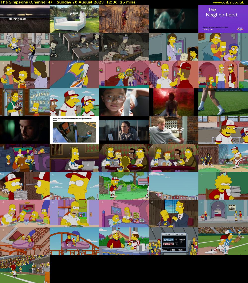 The Simpsons (Channel 4) Sunday 20 August 2023 12:30 - 12:55