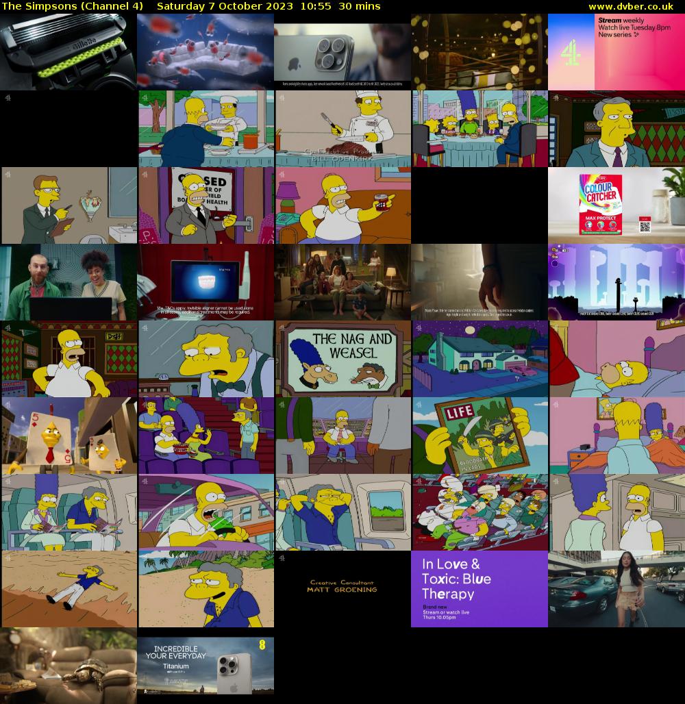 The Simpsons (Channel 4) Saturday 7 October 2023 10:55 - 11:25