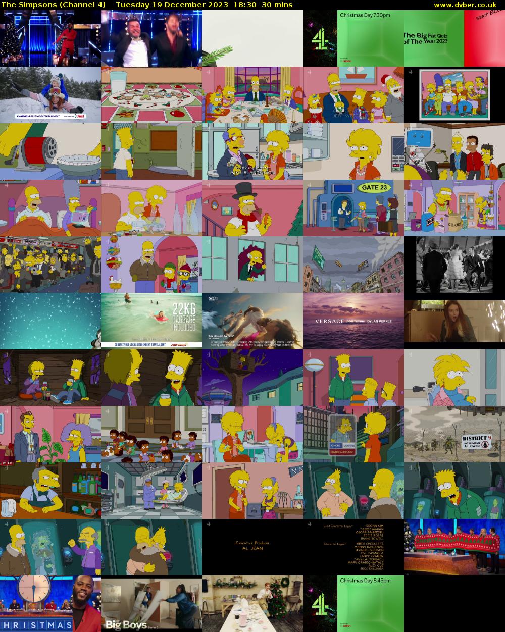 The Simpsons (Channel 4) Tuesday 19 December 2023 18:30 - 19:00