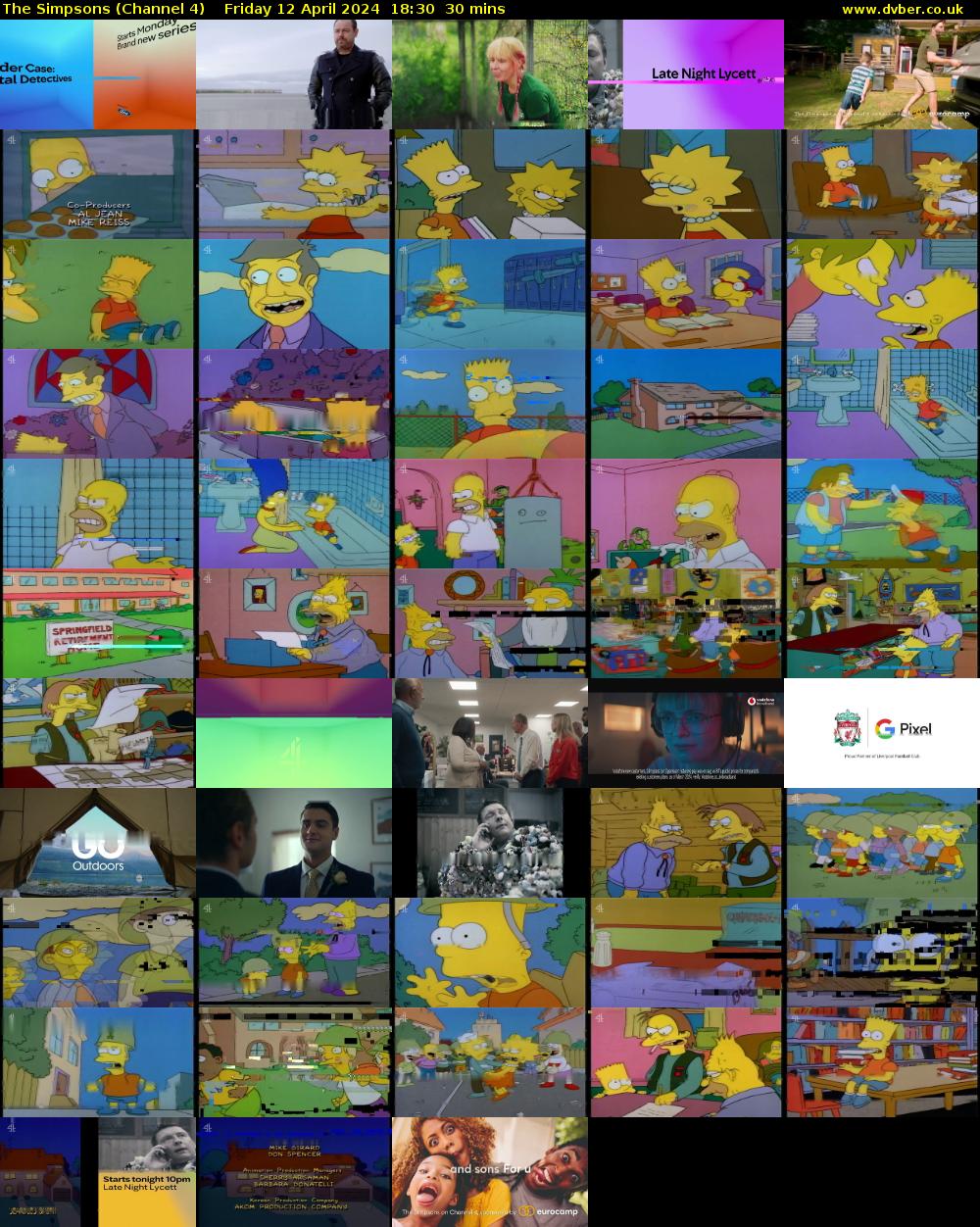 The Simpsons (Channel 4) Friday 12 April 2024 18:30 - 19:00