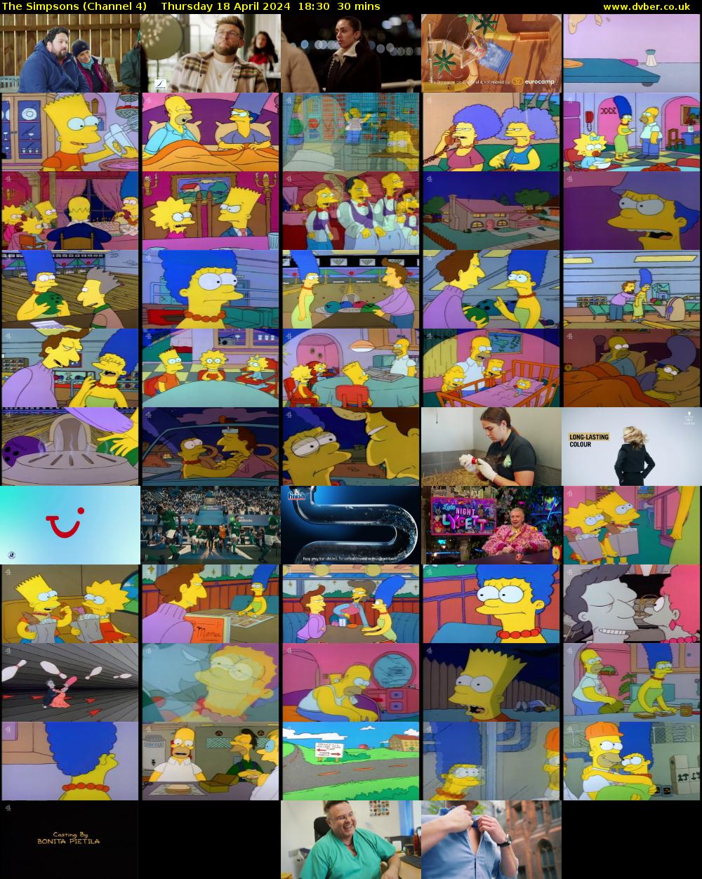 The Simpsons (Channel 4) Thursday 18 April 2024 18:30 - 19:00
