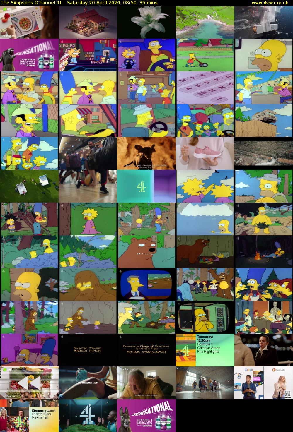 The Simpsons (Channel 4) Saturday 20 April 2024 08:50 - 09:25