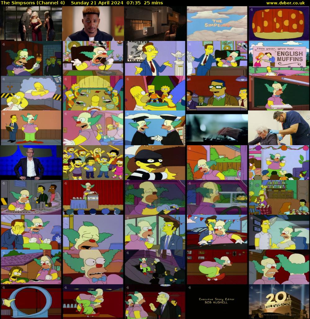 The Simpsons (Channel 4) Sunday 21 April 2024 07:35 - 08:00
