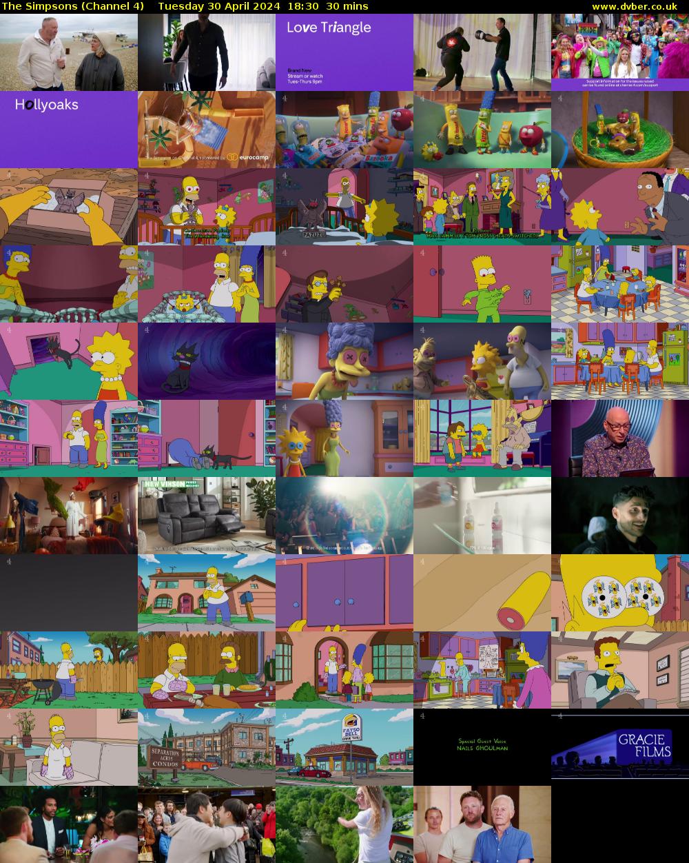 The Simpsons (Channel 4) Tuesday 30 April 2024 18:30 - 19:00