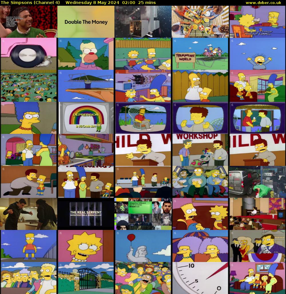 The Simpsons (Channel 4) Wednesday 8 May 2024 02:00 - 02:25