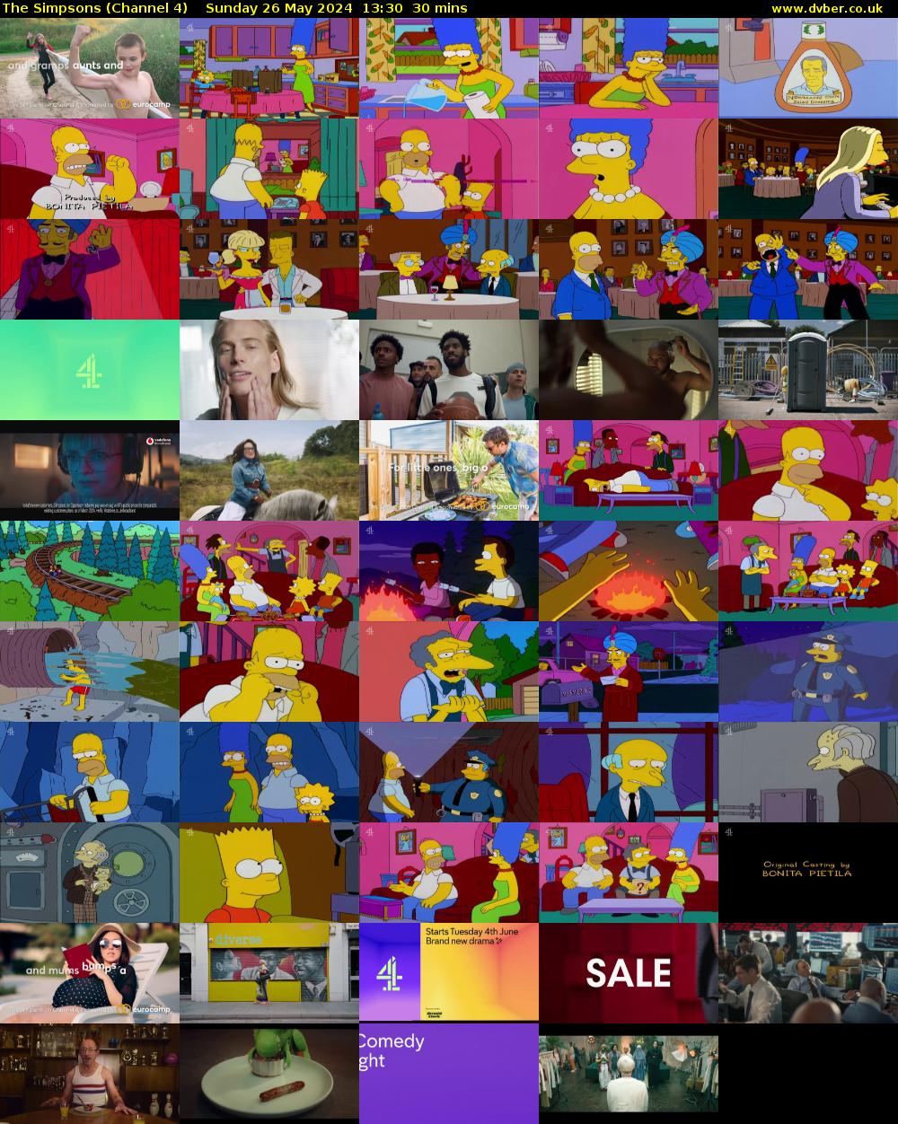 The Simpsons (Channel 4) Sunday 26 May 2024 13:30 - 14:00