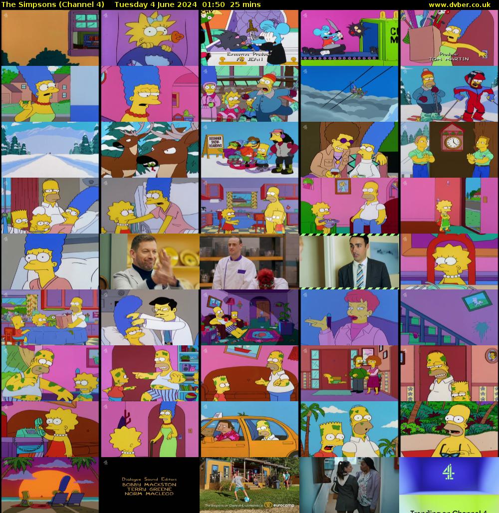 The Simpsons (Channel 4) Tuesday 4 June 2024 01:50 - 02:15