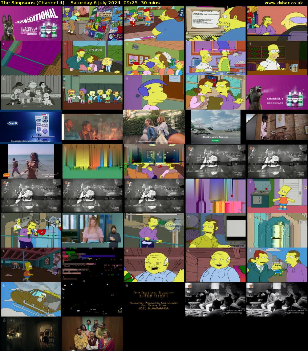 The Simpsons (Channel 4) Saturday 6 July 2024 09:25 - 09:55
