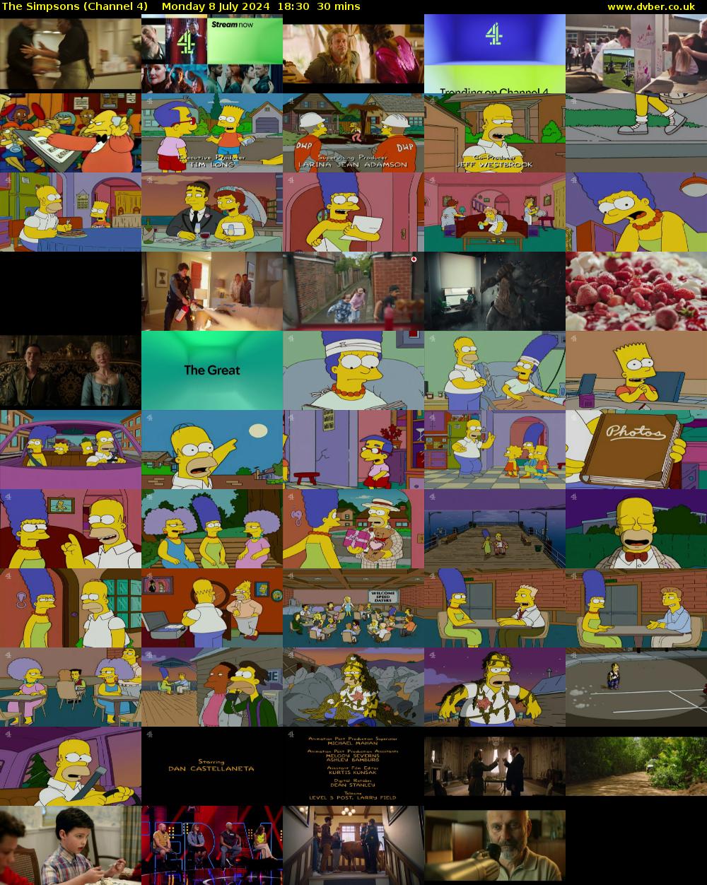 The Simpsons (Channel 4) Monday 8 July 2024 18:30 - 19:00