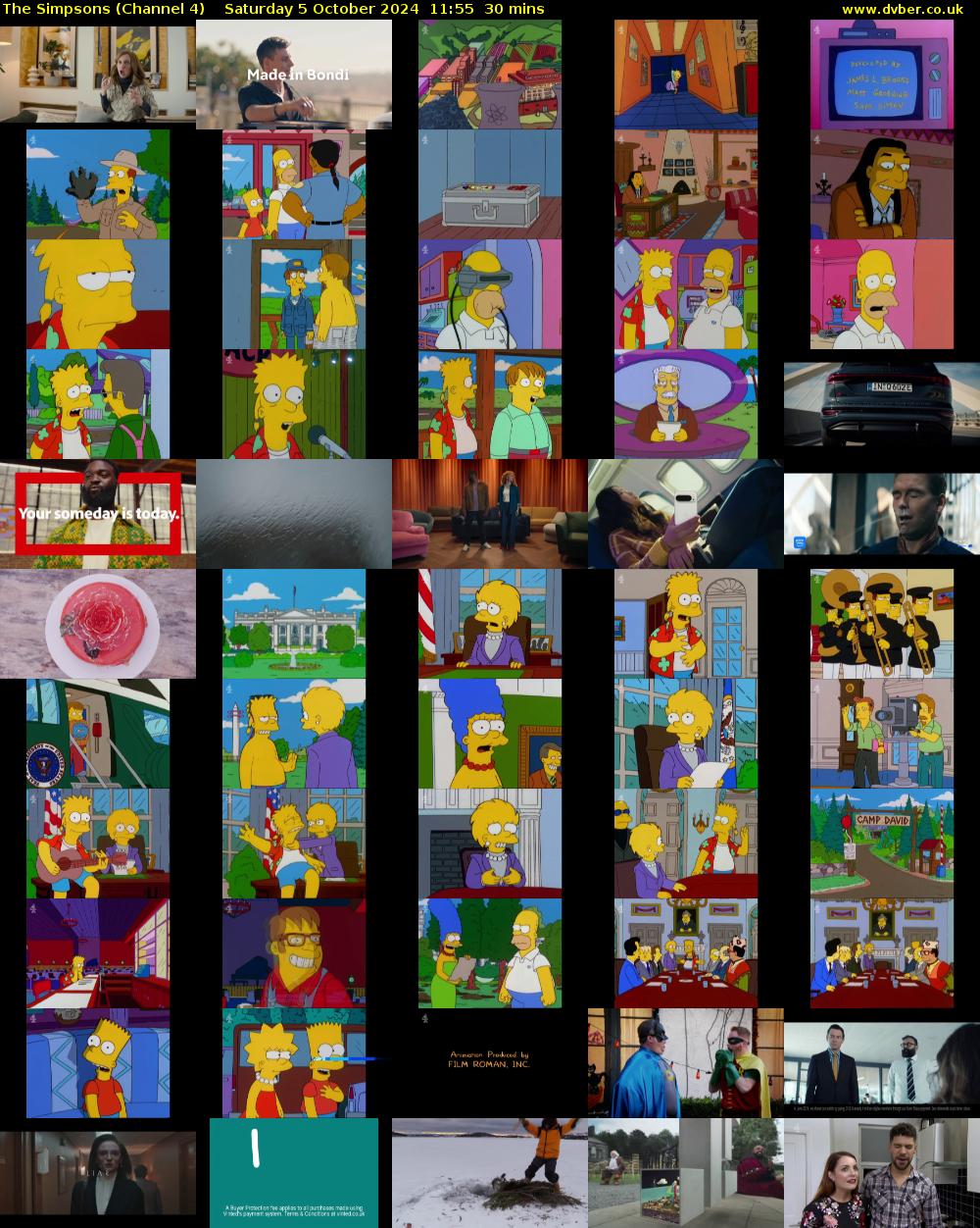 The Simpsons (Channel 4) Saturday 5 October 2024 11:55 - 12:25