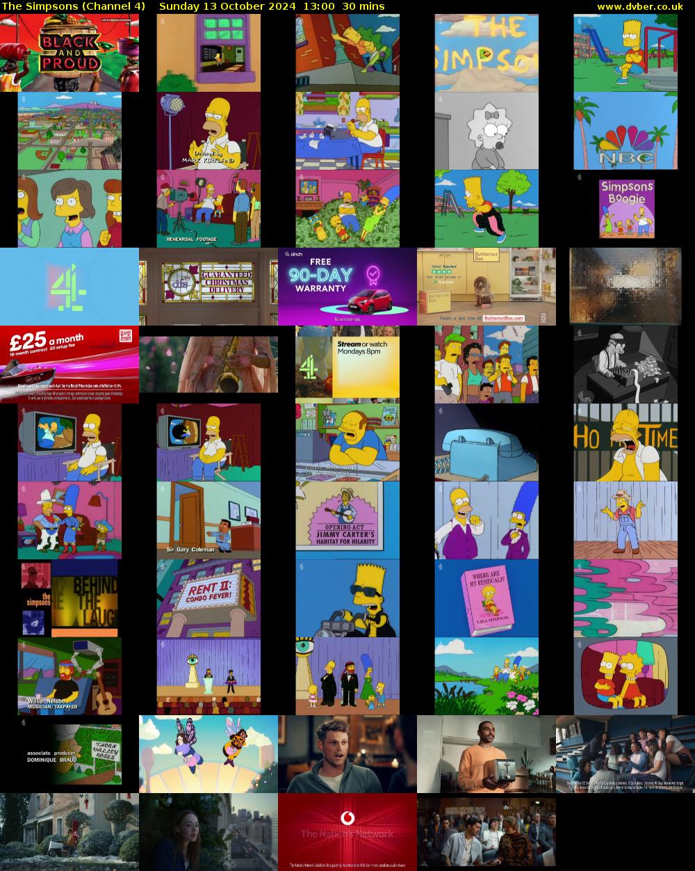 The Simpsons (Channel 4) Sunday 13 October 2024 13:00 - 13:30