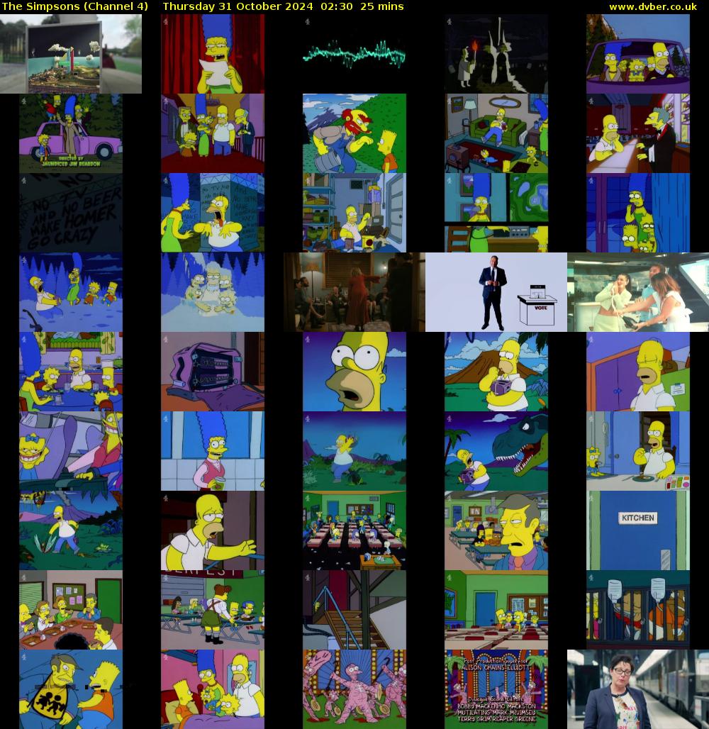 The Simpsons (Channel 4) Thursday 31 October 2024 02:30 - 02:55