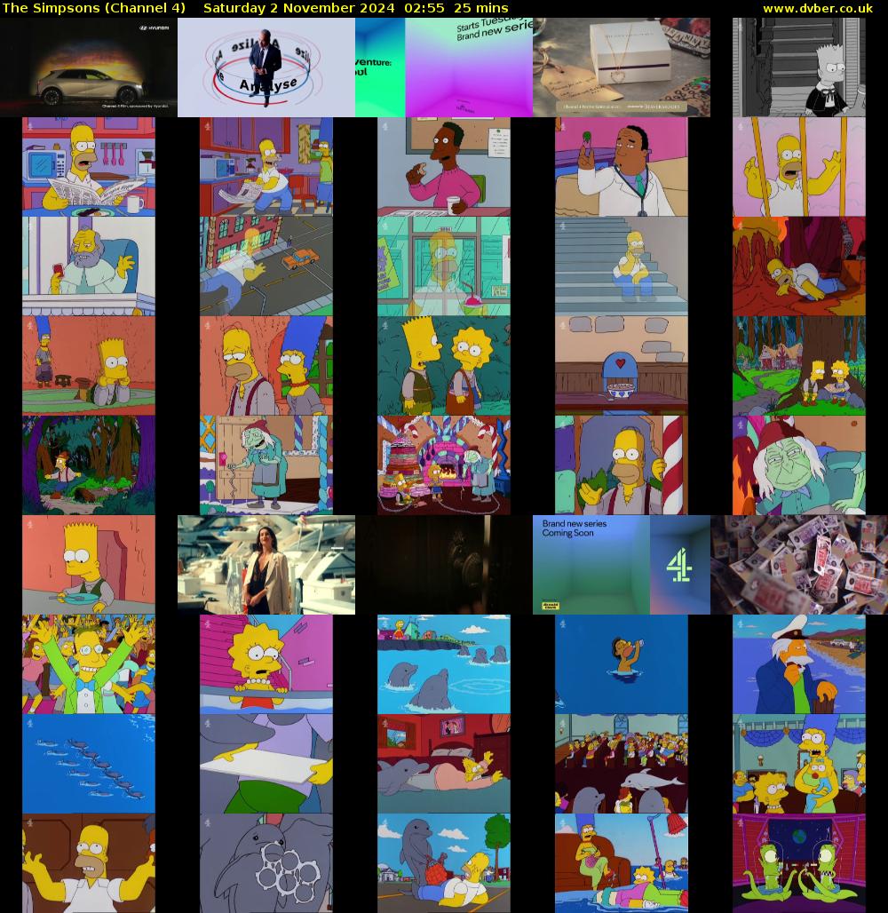 The Simpsons (Channel 4) Saturday 2 November 2024 02:55 - 03:20